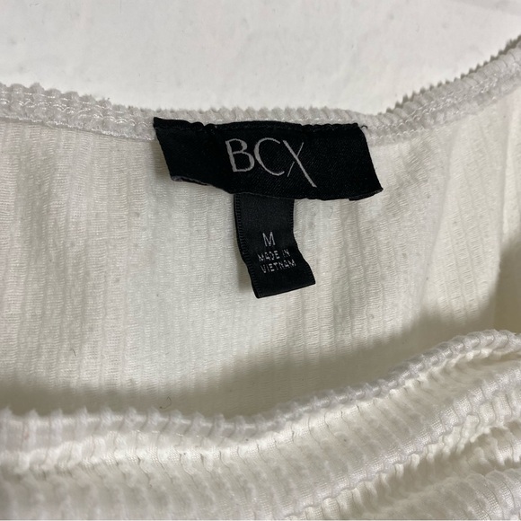 BCX Women’s M Y2K Scrunched Stretch Short Sleeve Casual Top Blouse Elastic - Picture 5 of 8